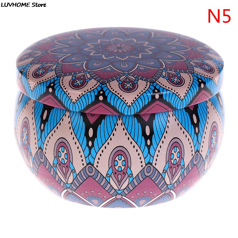 Retro Luxury Candle Jars Holder Storage Case Empty Tin Box Round Container with Lid Small Diy Candle Making Wedding Sweet Gifts