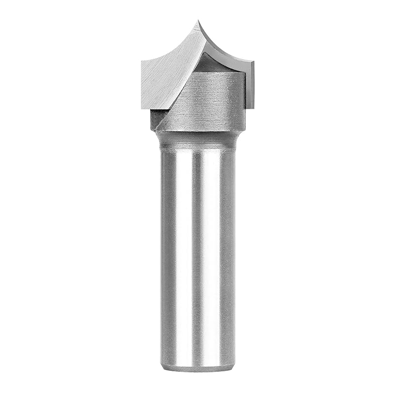 SpeTool 1/4" Shank Point Cutting Roundover Router Bit with 1/2" Cutting Diameter 1/4" Radius, Carbide 2 Flute Tipped Round Over Beading Bits for CNC