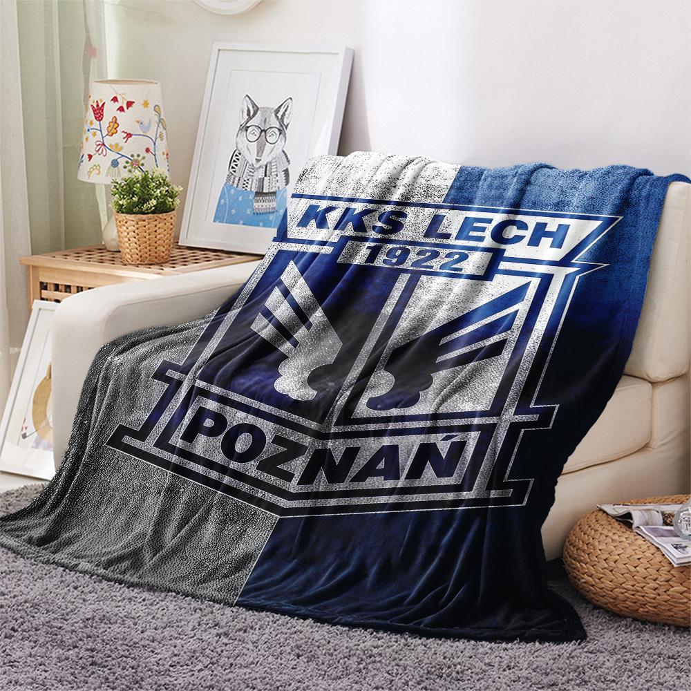 KKS Lech Coperta in Flanella, Alta qualità Confortevole per Tutte le Stagioni, Decorazione per la Casa, Calore e Comfort