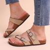 Fashion Kidmi New Fashion Women's Sandals Summer Cork Clogs Sandals Classic Women Mules Soft Suede Beach Slides With Adjustable Buckle