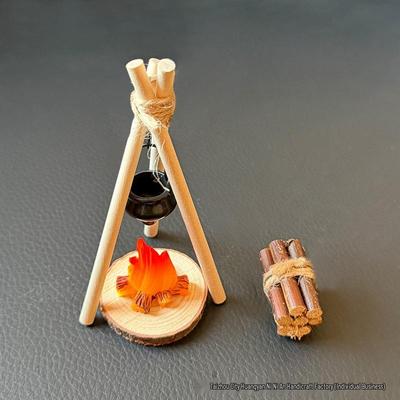 Miniature DIY Dollhouse Hanging Stove Ornament for Outdoor Scenes