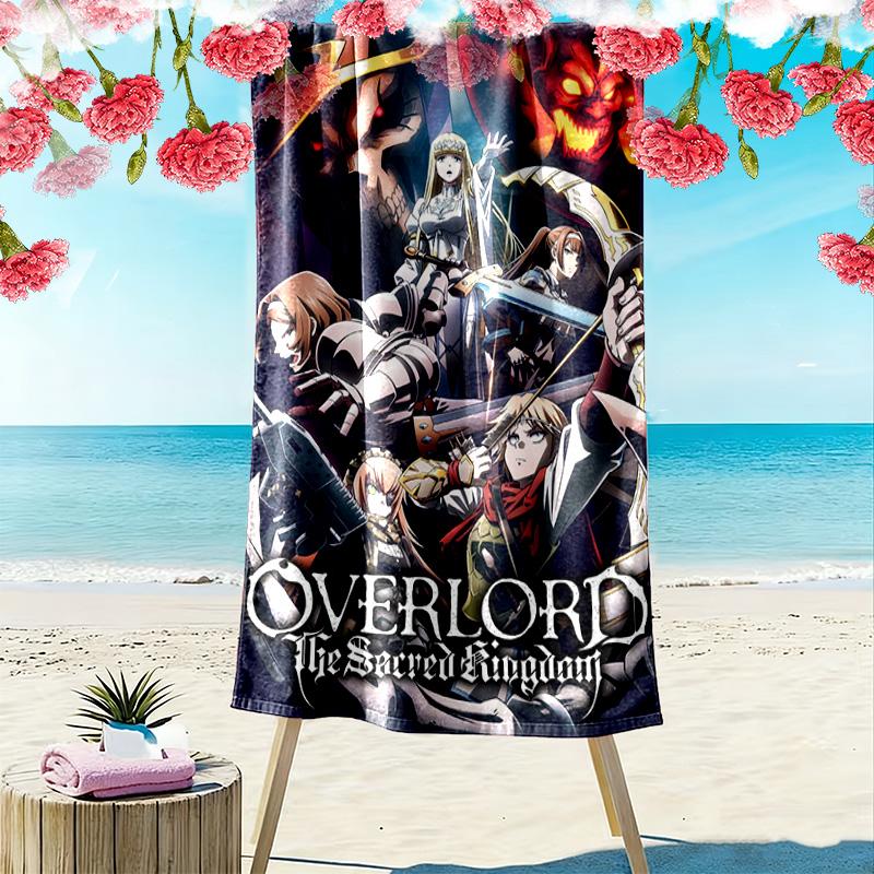 Anime Overlord Print Beach Towel, Large Soft Quick Dry Towel for Beach Camping Swimming