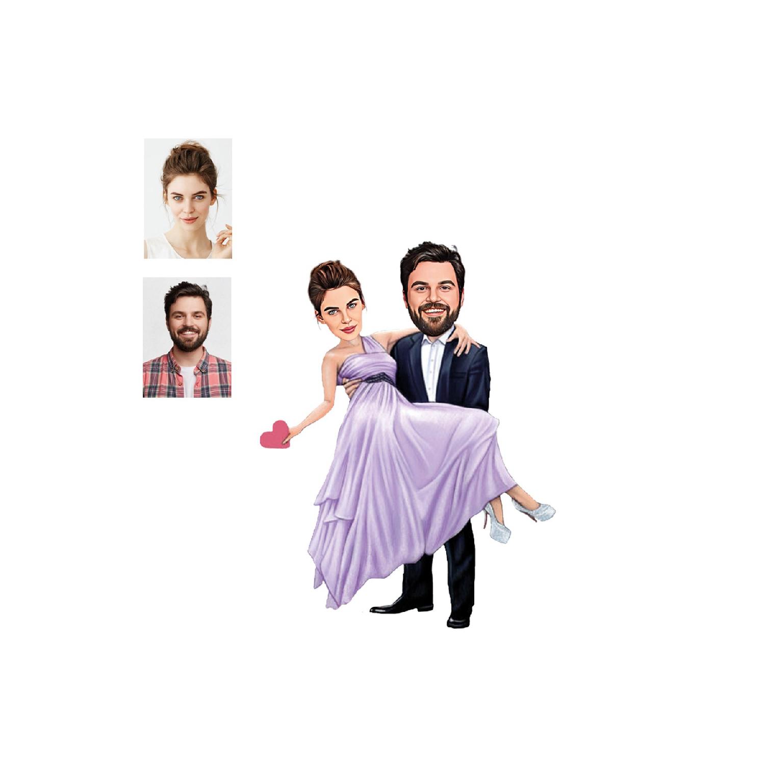 

Персонализированный мультфильм женатый счастливый деревянный автомобиль зеркало заднего вида орнамент