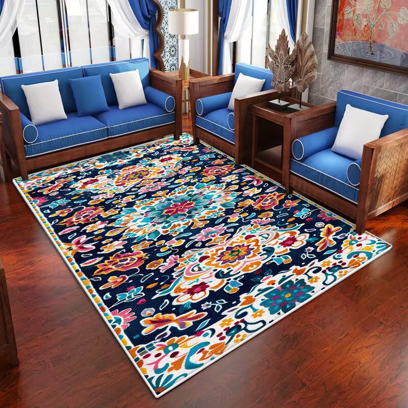 

Retro Persian Carpet Luxury Large Area Rugs for Living Room Bedroom Anti-slip Dirt-resistant Morocco Mat 60*90cm