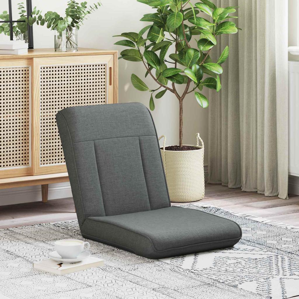 Adjustable Footstool Dark Grey Fabric