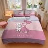 Set Biancheria da Letto 3 Pezzi Maialino & Winnie the Pooh Abbraccio, Include 1 Copripiumino e 2 Federe, Senza Imbottitura, Morbido e Confortevole 077