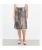 Tolibeochi Overprinted Deconstructed Denim Skirt - Soft Brown - Soft Brown