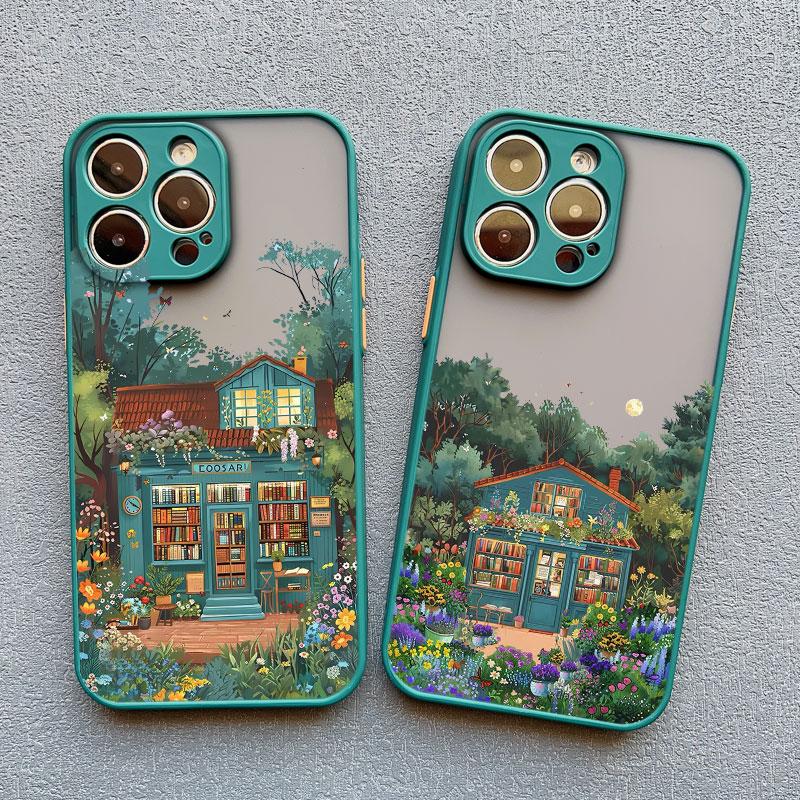 Forest House Bookstore Phone Case for iPhone 17 16 12 13 Mini Pro Max 11 14 15 16 Plus Pro Max X XS XR Protective Phone Covers