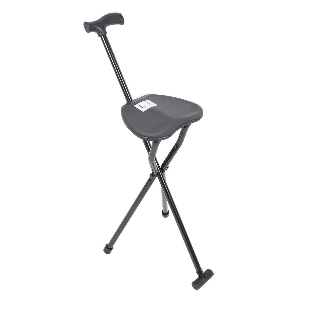 Portable Tripod Cane Stool Multi Functional Anti Slip Aluminum Alloy Folding Walking Cane with Seat