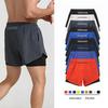 Men's Outdoor Quick-Dry Running Shorts with Waist Bag, Double Layer, Summer Track and Field Shorts