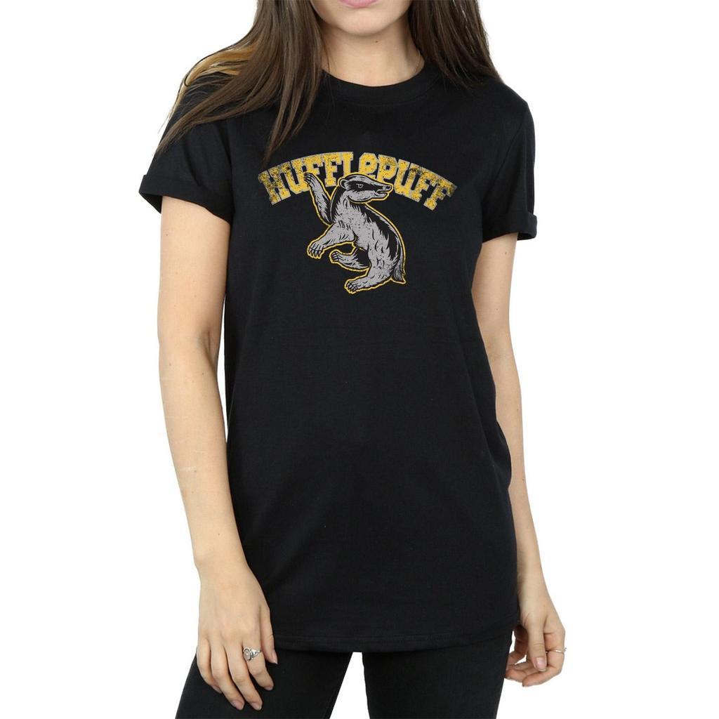 Harry Potter Womens/Ladies Hufflepuff Cotton Boyfriend T-Shirt