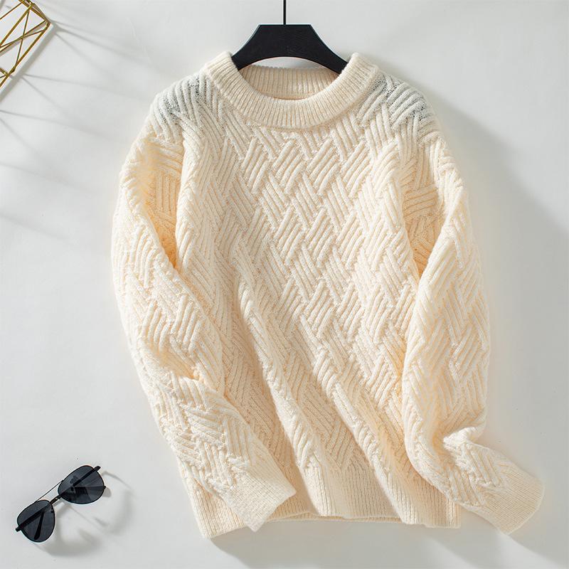 Loose Round Neck Knitted Sweater Autumn and Winter Women's Sweater Casual Pullover Sweater