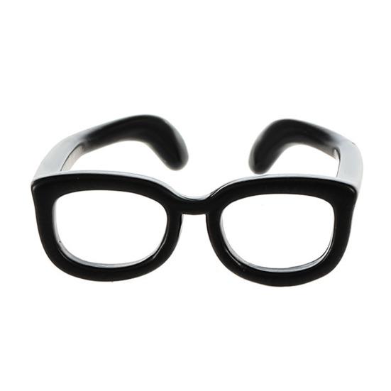 Couple Finger Ring Mini Glasses Adjustable Ring Sparkling Rhinestone Encrusted Fingertip Ring Finger Accessory