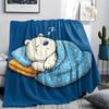 Polar Bear Print Flannel Blanket, High quality Comfortable for All Seasons, Home Decor, Warmth and Comfort, Perfect for Christmas Gifts