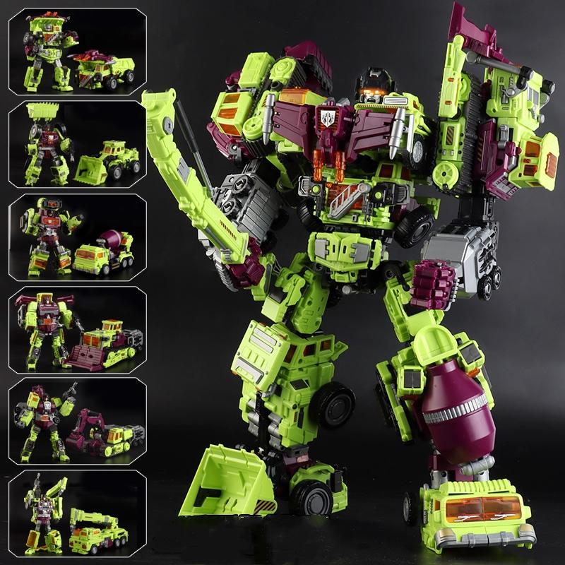 NBK 6 In 1 New Transformation Toys Movie Anime Devastator Action Figure KO G1 Robot Car Engineering Vehicle Model Boy Kids Gift