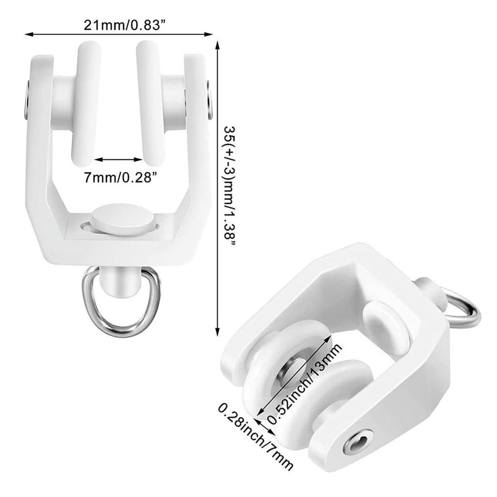 30pcs Ceiling Curtain Track Rollers Hooks Heavy Duty Rail Pulleys Plastic & Steel Hook for Smooth Sliding Window Drapery