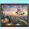 Beautiful Mermaid Princess Canvas Wall Art Colorful Children's Bedroom Decor