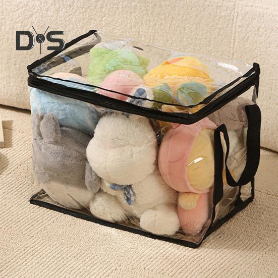 Transparente Aufbewahrungstasche für Spielzeug, große Kapazität, wasserdicht, leicht zu reinigen, Tasche mit Reißverschluss, multifunktionaler, durchsichtiger Aufbewahrungsbehälter