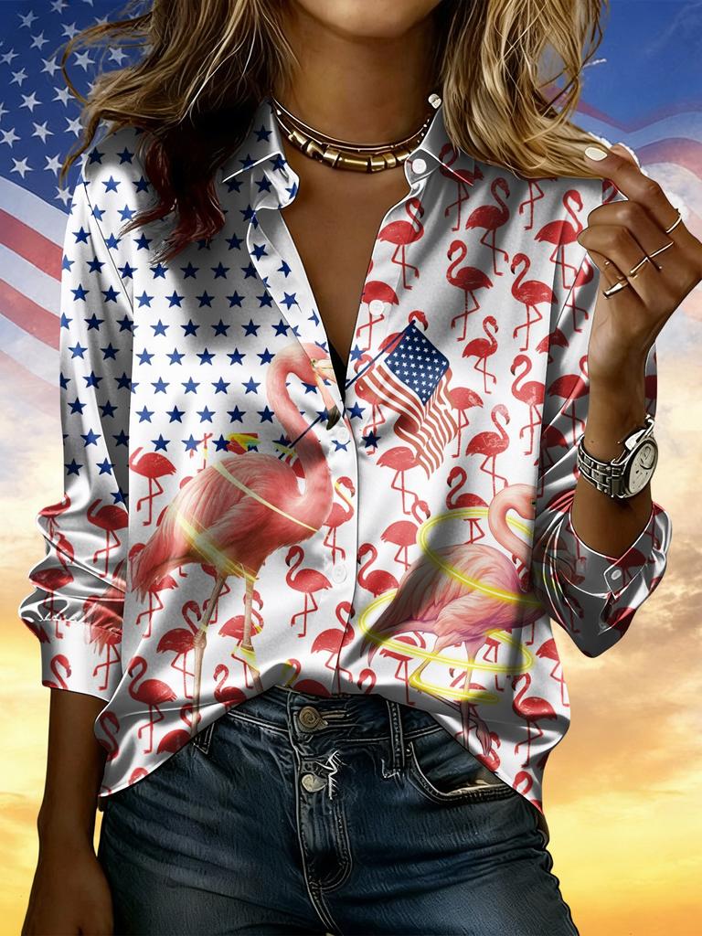 Camicia rétro a righe contrastanti in raso a maniche lunghe, camicia da pendolare temperamentale americana rétro, larga e sottile