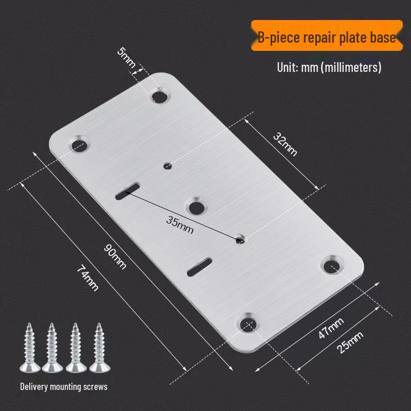 Stainless Steel Thickened Hinge Repair Plate for Cabinet Doors