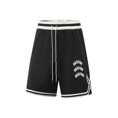 Li Ning Bad Five Letter Color Block Mid Waist Drawstring Breathable Versatile Basketball Shorts Men Shorts Black AAPV023-1