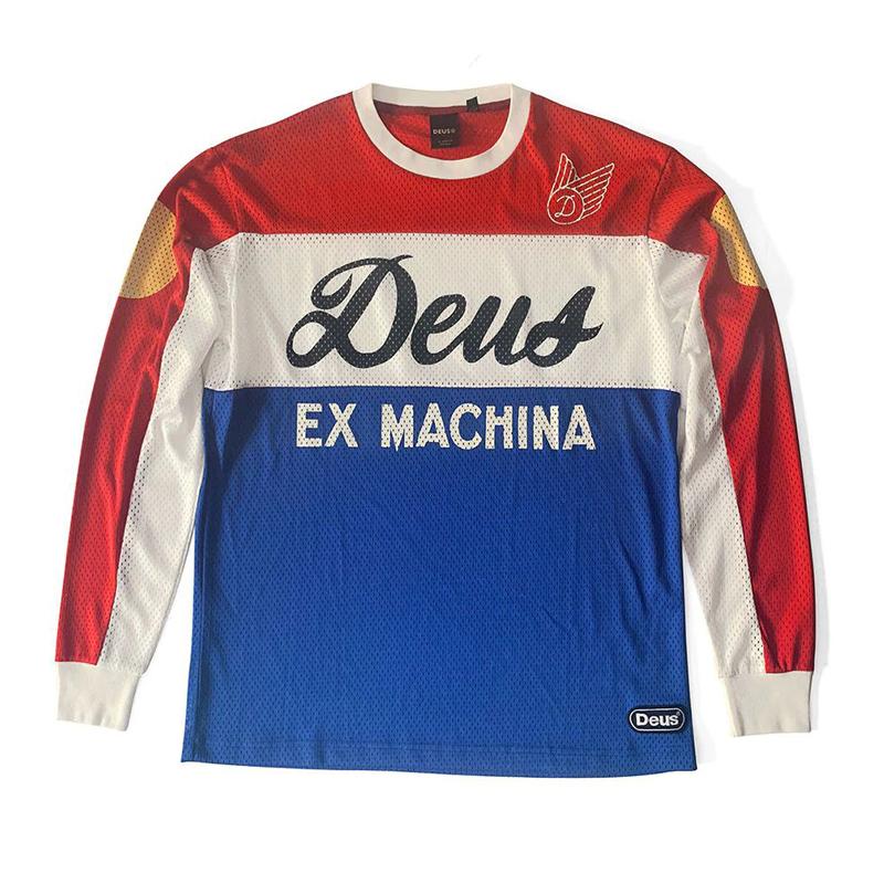 DEUS American Retro Quick-drying Breathable Moisture Removal Jersey Sports Outdoor Long-sleeved T-shirt Racing Ruffian Handsome Locomotive Suit