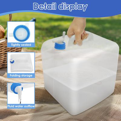2Pcs 20L Collapsible Drinking Water Container with Spigot Portable Large Capacity Water Storage Bags for Outdoors Camping Hiking