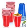 50Pcs Plastic Party Cups 16-Ounce Disposable Water Cups Recyclable Red Blue Cups with Fill Lines for Drinks BBQ Picnic Party