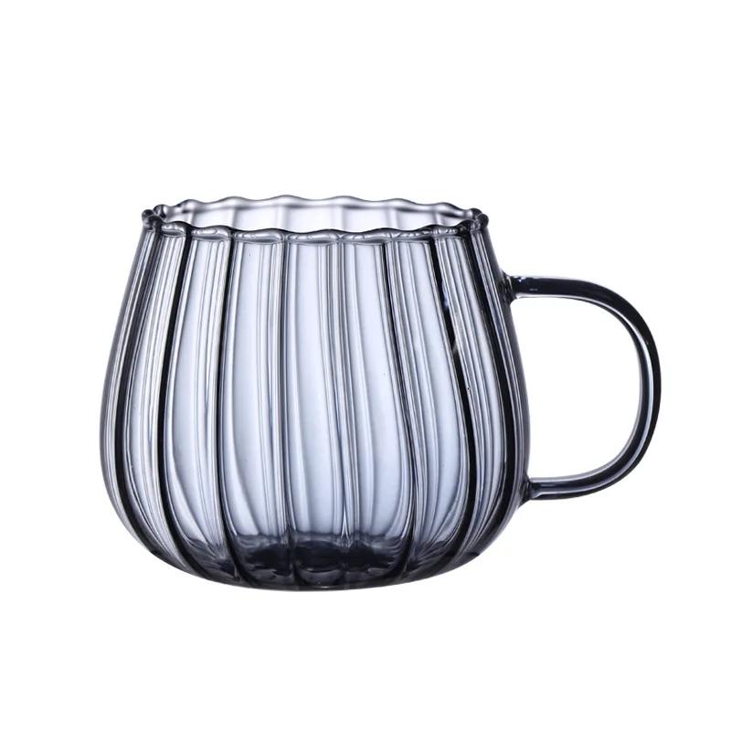 400ml Pumpkin Shaped Glass Cups High Borosilicate Glass Coffee Tea Drinks Dessert Breakfast Glasses For Juice Milk Tea Drinkware