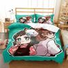 3D Anime Demon Slayer Duvet Cover Sets with Pillow Cover Polyester Teens Boys Bedding Set Full Queen King Size Cartoon Bed Linen