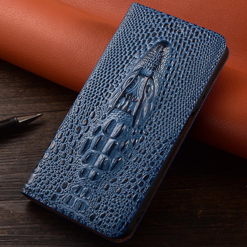 Applicable To Apple 17e 16e Leather Mobile Phone Case IPhone 14plus Flip 14PRO Protective Case Crocodile Head