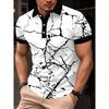 2026 Summer New Style Men's Short-Sleeved Polo Shirt with 3D Pattern Printing for Street Casual Fashion and Breathability