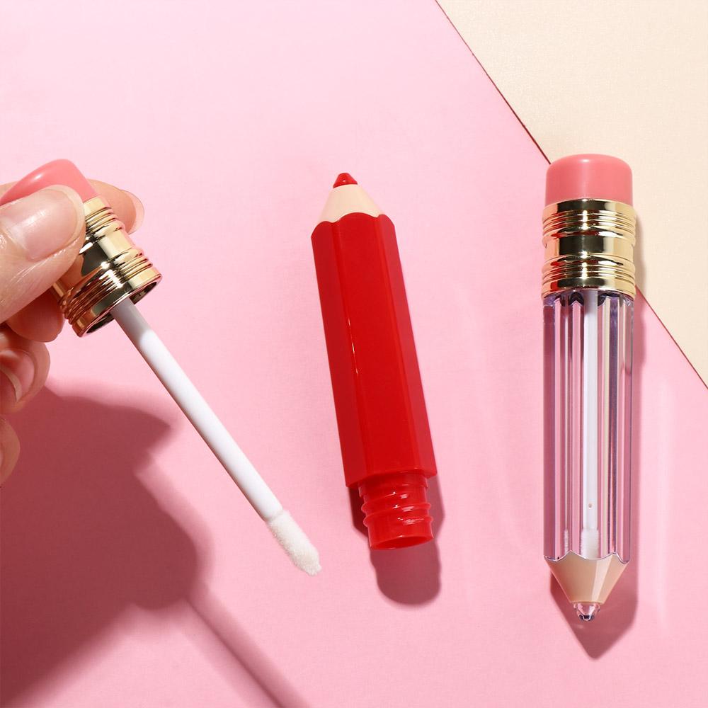 DIY 5ml Lipgloss Tube Mini Pencil Shape Refillable Bottles Plastic Transparent Cosmetic Containers Handmade