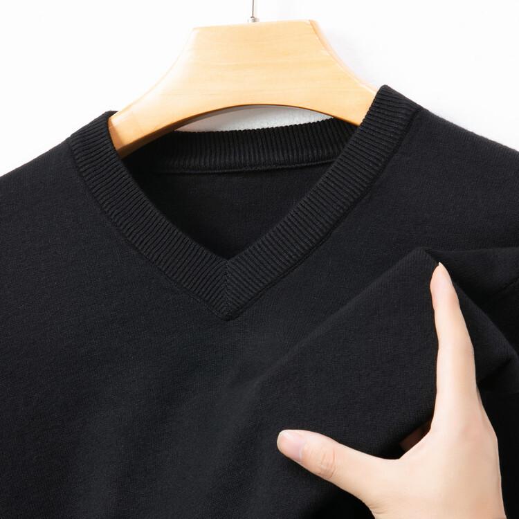 Men's Wool V-Neck Sweater - Spring/Autumn Knitwear for Middle-Aged Men - Warm Base Layer