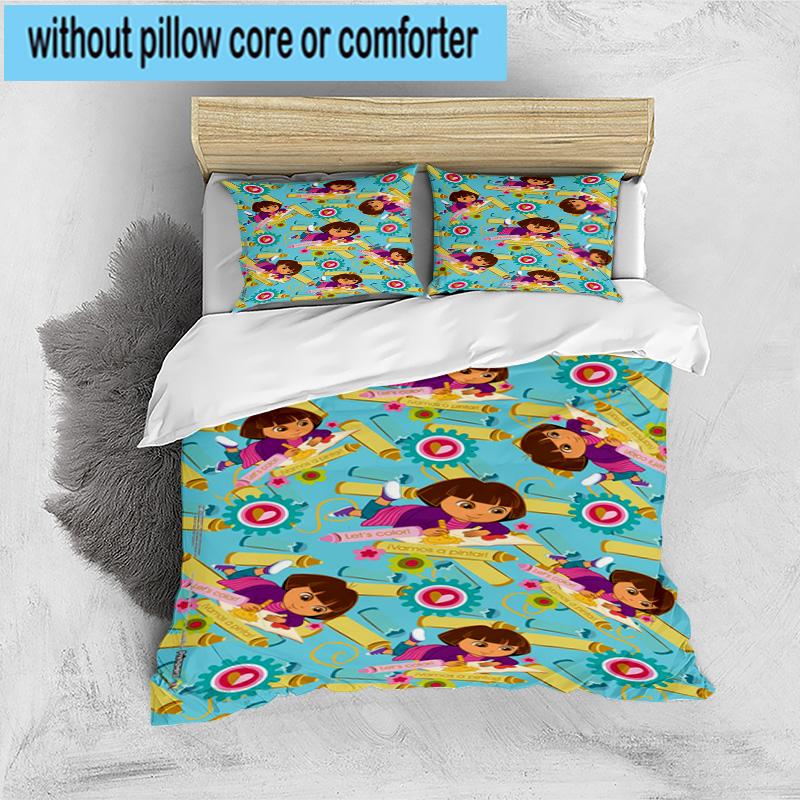 3PCS The Explorer Do-ra Adventure 3pcs Bedding,Including 3PCS Duvet Cover And 2pcs Pillowcases Perfect for Christmas,Ideal for Bedroom, Dormitory