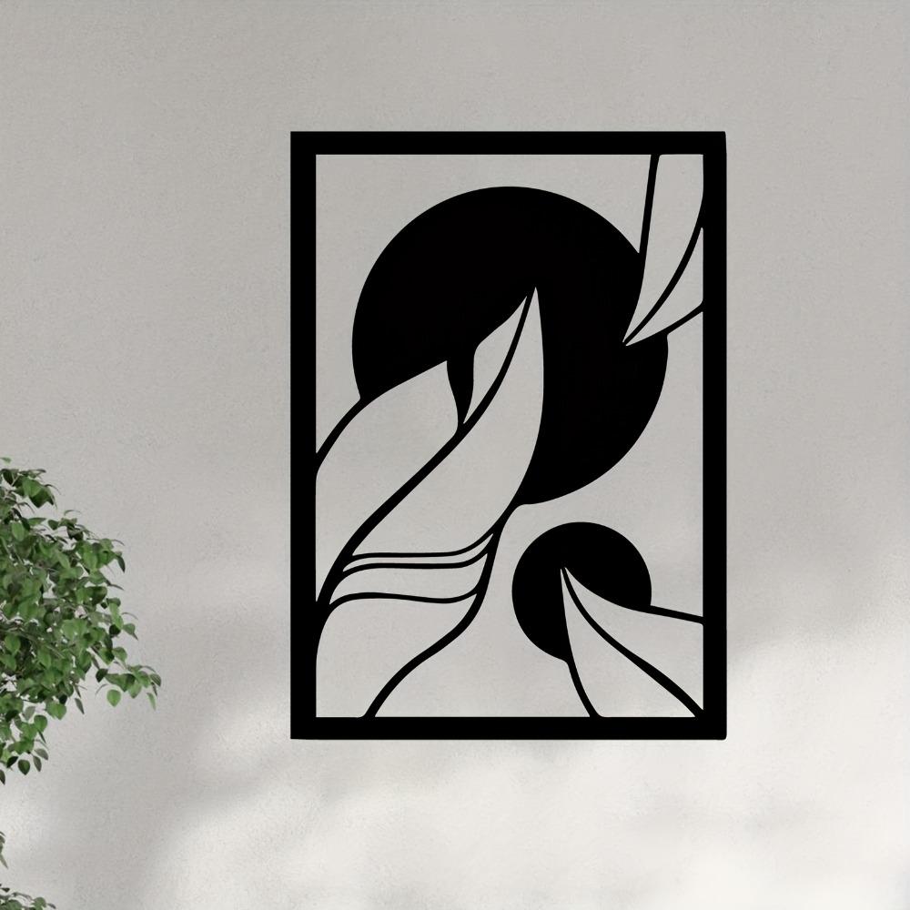 Modern Abstract Metal Wall Art Minimalist Iron Sculpture Weatherproof Indoor Outdoor Decor Two Sizes