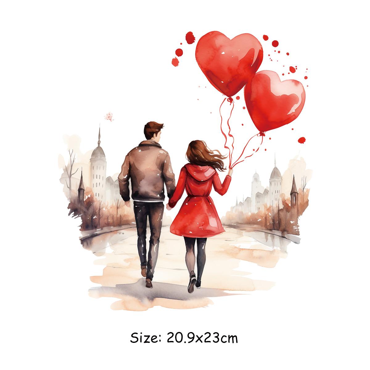 

Нашивки на одежду для влюбленных, романтические воздушные шары, парчи, толстовки Ropa, самодельные наклейки для одежды, аппликация на футболку, нашивка ко Дню святого Валентина