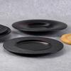 Black Textured Melamine Plates Food Grade Unbreakable Dinner Plates Heat Resistant Salad Dessert Plates Home Kitchen Tableware