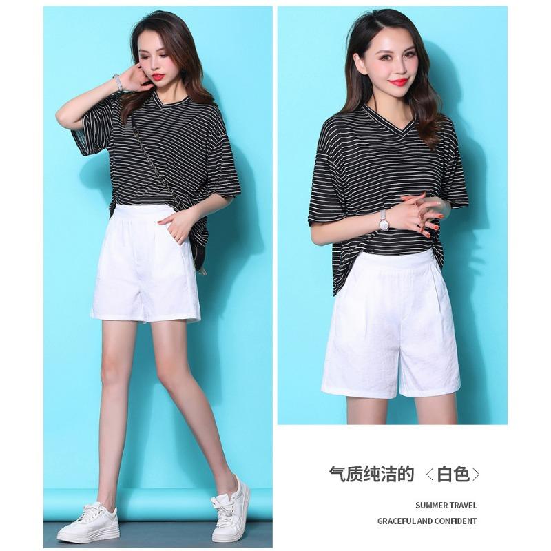 Pantaloni scurți casual de vară pentru fete, cu talie elastică, pantaloni cu picior larg, modă, 5 puncte, pantaloni de alergare