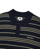 WACKY WILLY Basic Logo Striped Collar Sweater Navy