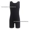 Girl's Stretchy Sleeveless Romper with Heart Patch Mesh Back - Gymnastics Practice Suit
