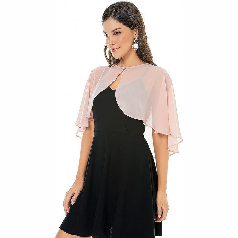 Summer Womens Chiffon Short Wrap Shawl With Single Button For Sun Protection And Bridal Accessories