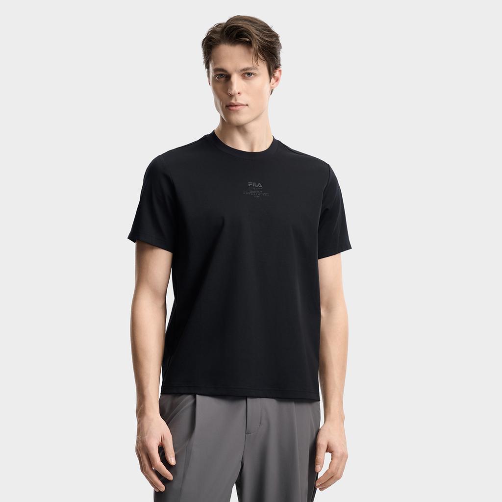 FILA White Simple Comfortable Versatile Casual T-Shirt Men tops Black F11M623120FBK