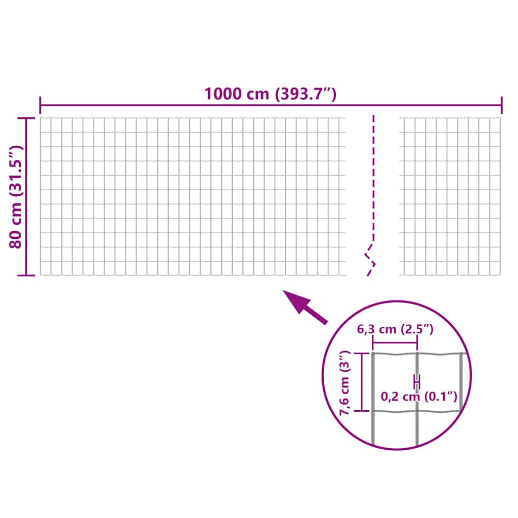 Vidaxl Euro Ogrodzenie, Stalowe, 10 X 0,8 M, Zielone