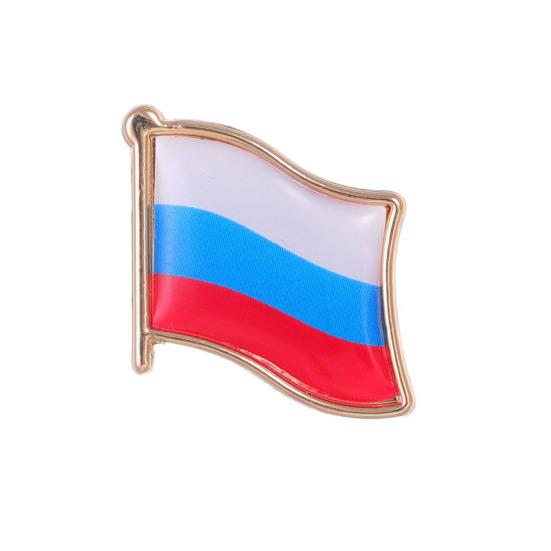 Harvest Symbol Brooch National Flag Elements Striped Print Victory Ribbon Golden Wheat Ear Symbolic Pin Coat Hat Backpack Badge Patriotic Accessory
