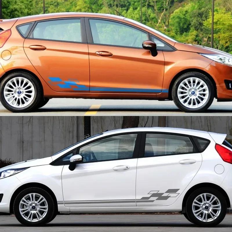Car Door Side Skirt Vinyl Stickers For Ford Fiesta MK6 MK7 Mk8 6 7 ST Auto Line Graphic Decoration Decal Tuning Accessories