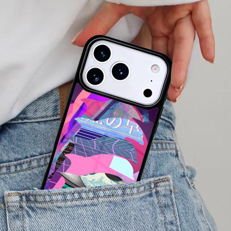 Vaporwave Dolphin Phone Case for iPhone 17ProMax 12 13 14 15 16e 17 Pro Max Plus Air Cover