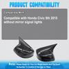 Left/Right For Honda Civic 9th 2012-2015 Rearview Side Mirror Cover Cap Carbon Fiber Look Finish(n version)