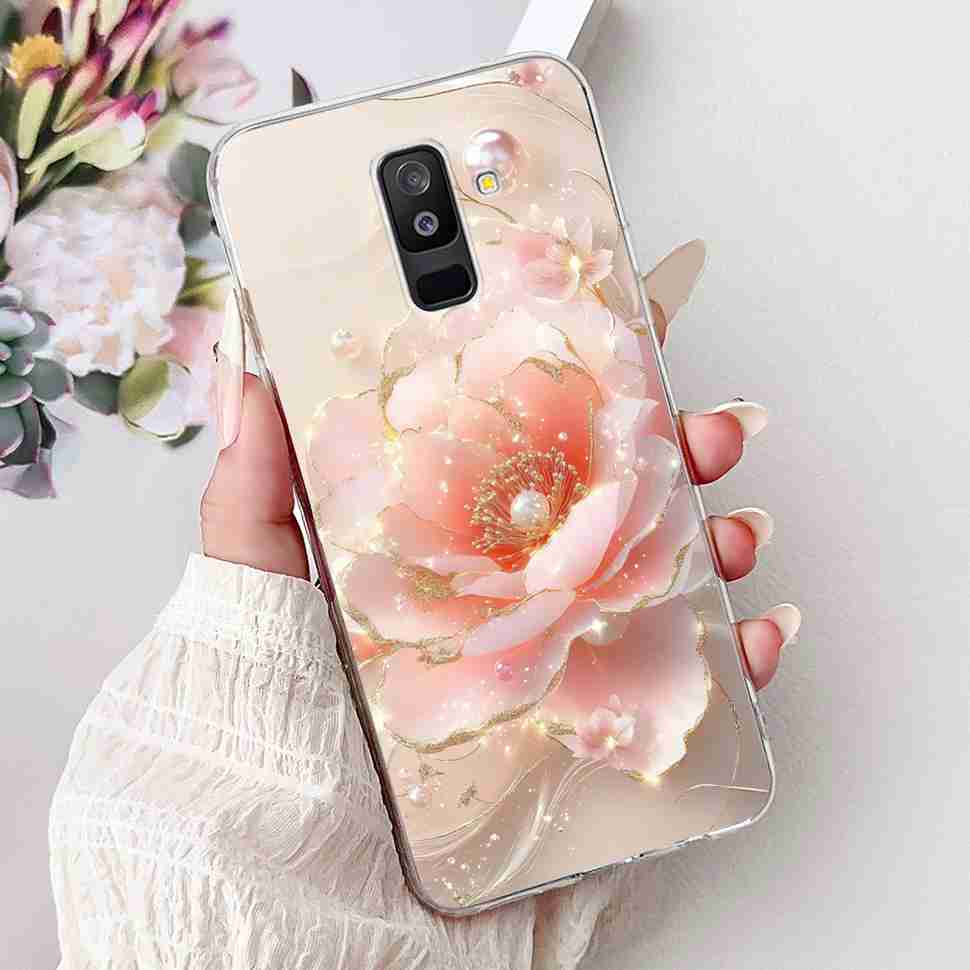 For Samsung Galaxy A6+ 2018 6.0" Case SM-A605FN Cartoon Cat Soft Silicone Cover For Samsung A6+ A6 Plus 2018 New Flower Bumper