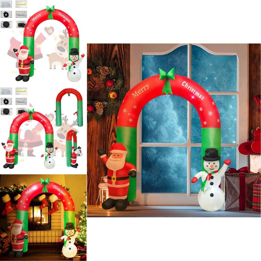 Festive Inflatable Christmas Decoration Glowing Santa Claus Snowman Gingerbread Man Yard Ornament